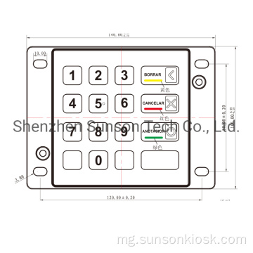 PCI 5 nankatoavina Encrypting Pin Pad